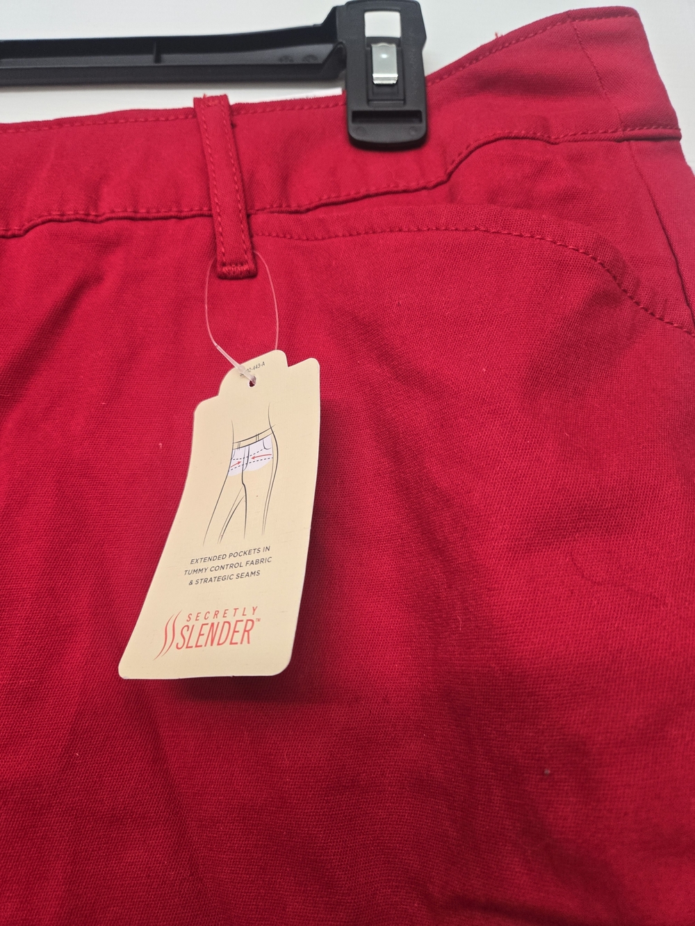 St John's Bay 11.5" Bermuda - Red Flat-Front Shorts - Picture 3 of 4